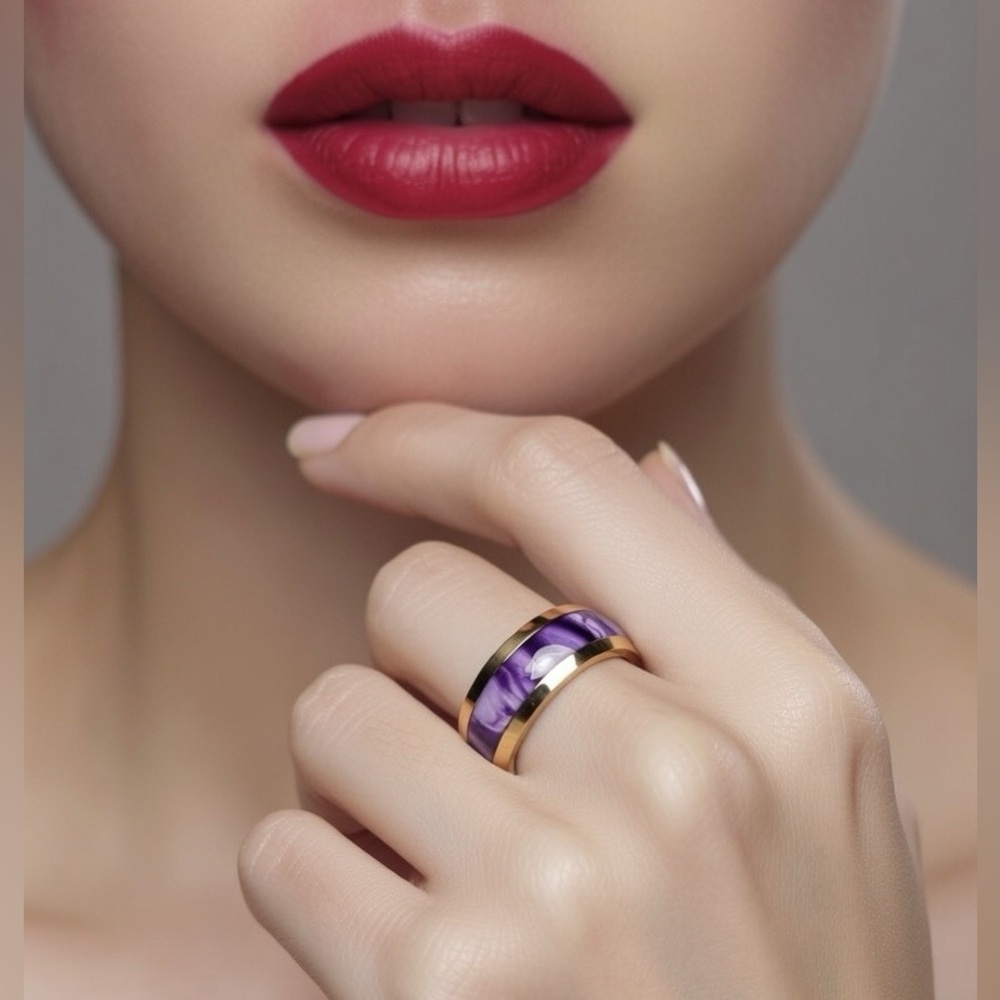 Gold and Purple Women's Ring 🆕 - Picture 4 of 4